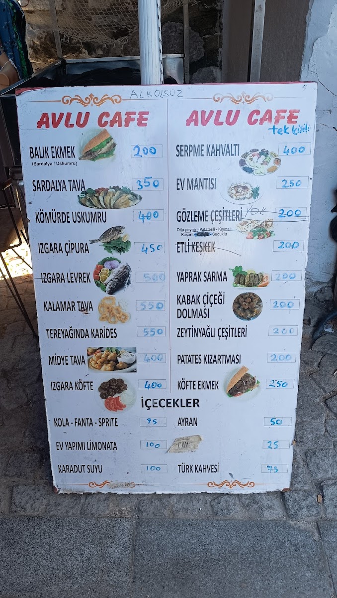 Menu Sığacık Avlu Kaleiçi Kafe-1
